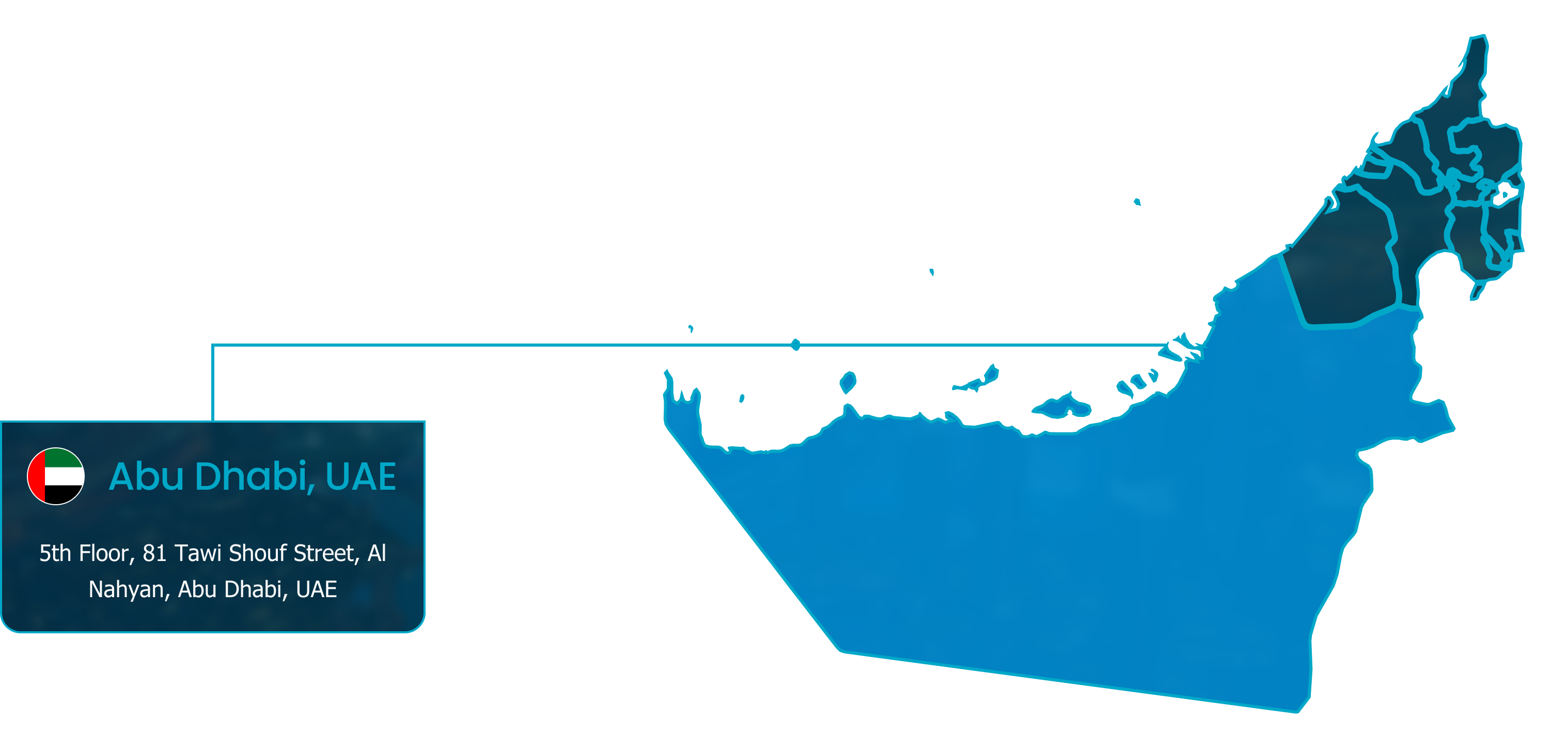 presence map showing offices Abu Dhabi UAE